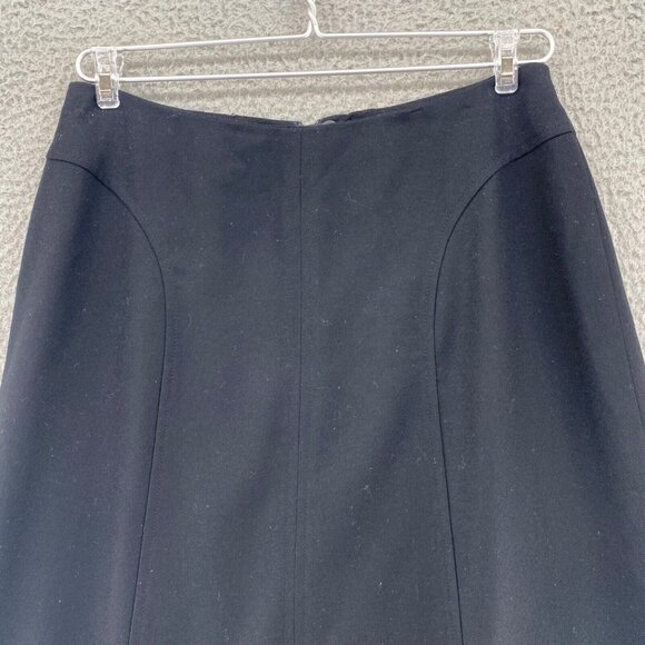 Talbots Skirt Womens 8 Petite Black Wool A Line Midi Gored Office Career Work - Picture 2 of 10